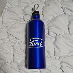 Ford Metallic Blue Water Bottle with Clip